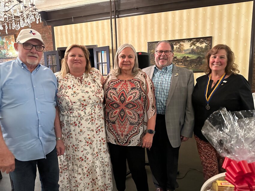 New officers have been selected for Honesdale's Rotary Club. Pictured are Les Curry, left; Dana Scott; Kathi McKenna; Robert Schwartz; and Lynne Goodwin.