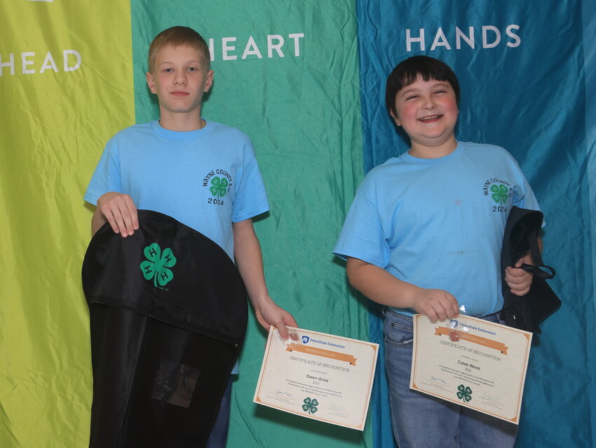 Clover Awards Bronze Level 3. Pictured are Owen Gries, left, and Caleb Weist.