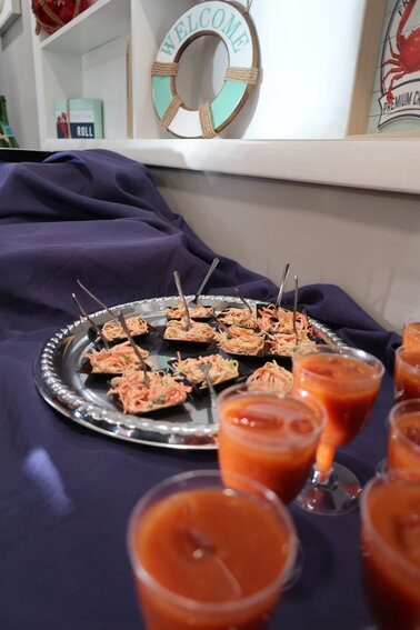 Hors d'ouerves and drinks were served at the ribbon cutting for Nikki C's Seafood and Catering on March 30.