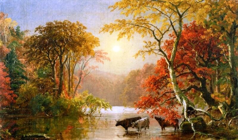 Jasper Francis Cropsey (1823-1900), "Autumn on the Delaware River," 1856