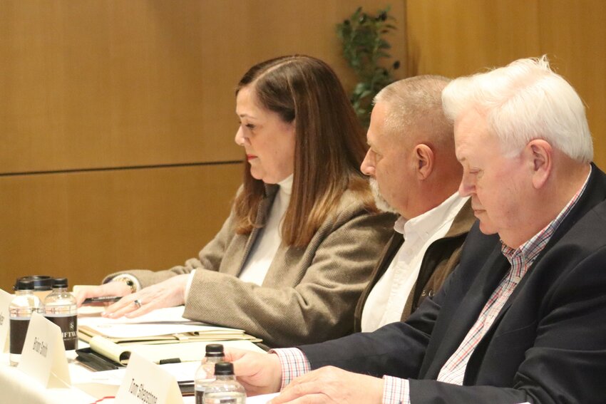 Senator Lisa Baker, left, Wayne County Commissioner Brian Smith and Wayne County Landowners Association representative Tom Shepstone participate in a March 2 roundtable organized by Representative Rob Bresnahan.