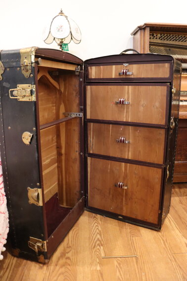 Steamer trunks took off in the late 1800s as a means of conveying personal possessions on trips via railroad or steam boat, until their replacement with the lighter suitcase in the early 20th century, according to theantiquesalmanac.com. "Think about traveling, and how we have these roller bags, now, at the airport," said Seikaly, gesturing at a steamer trunk on the ReStore floor. "Can you imagine traveling like this?"