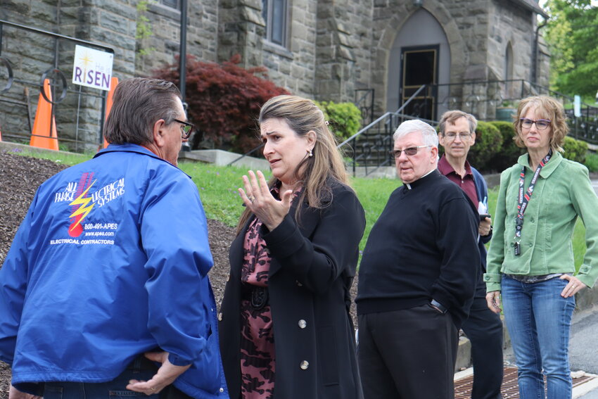 Senator Rosemary Brown discusses the flooding in Honesdale of Tuesday, May 6.