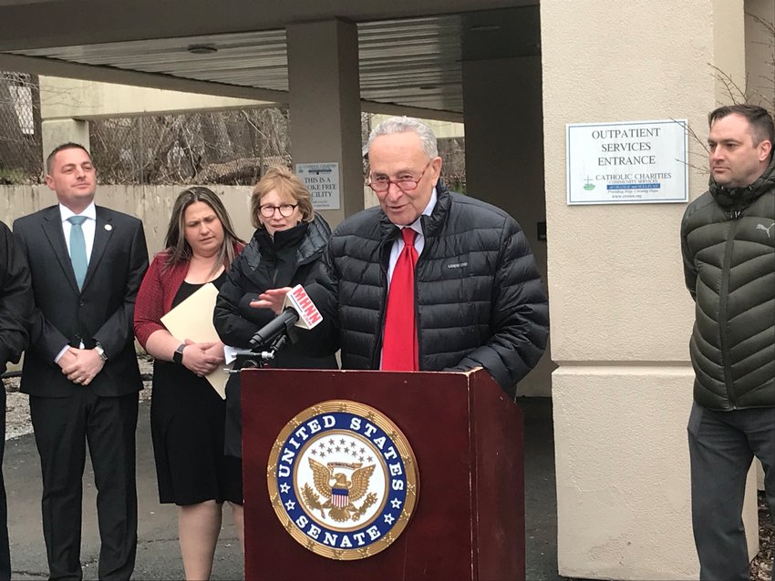 Sen. Chuck Schumer in April calls upon the Office of National Drug Control Policy to immediately approve Sullivan County&rsquo;s application to become a High Intensity Drug Trafficking Area.