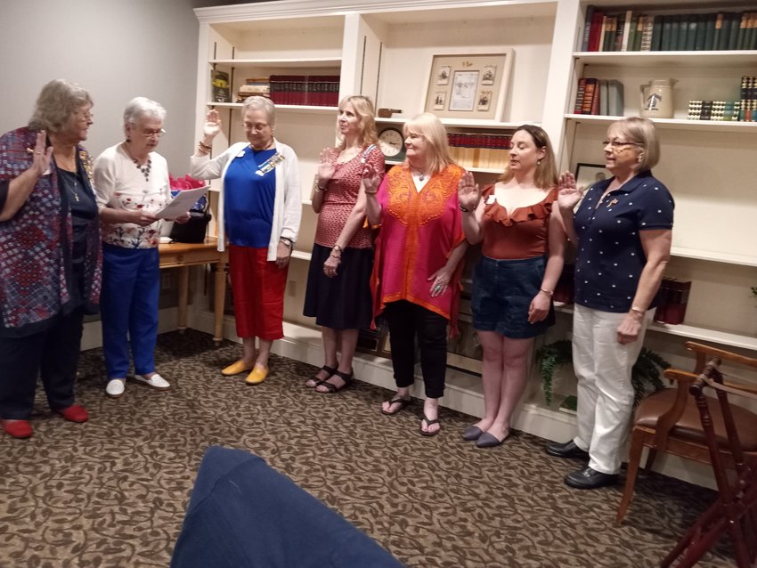 The new officers of the Wayne chapter of the DAR are Barbara Braton Gropper, left; Eloise Fasshauer; Charlene Edgerton; Doreen Benson; Carol Cipriano; Nichole Lorusso-Heiser and Ruth Frech. ..