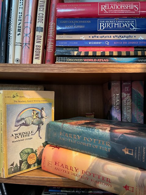 Books being banned across the country include Madeleine L'Engle's &quot;A Wrinkle in Time&quot; and the entire Harry Potter series, all of which can be found on my shelves at home.
