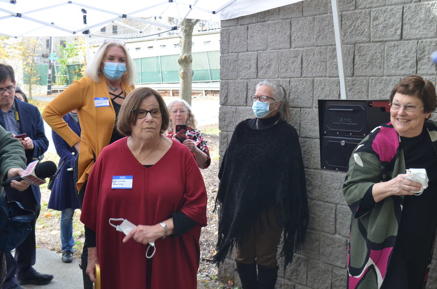 Adrienne Marcus, executive director at the Lexington Center for Recovery, introducing the center's operations at an October 28 ribboncutting for its Sullivan County location.