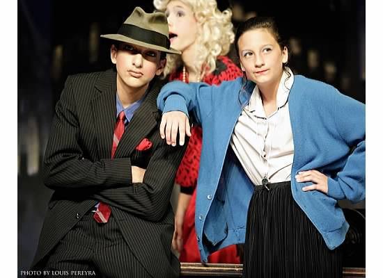 Ritz Bitz actors Nate MacIntire and Sarah Lehman during the production of &quot;Annie.&quot;