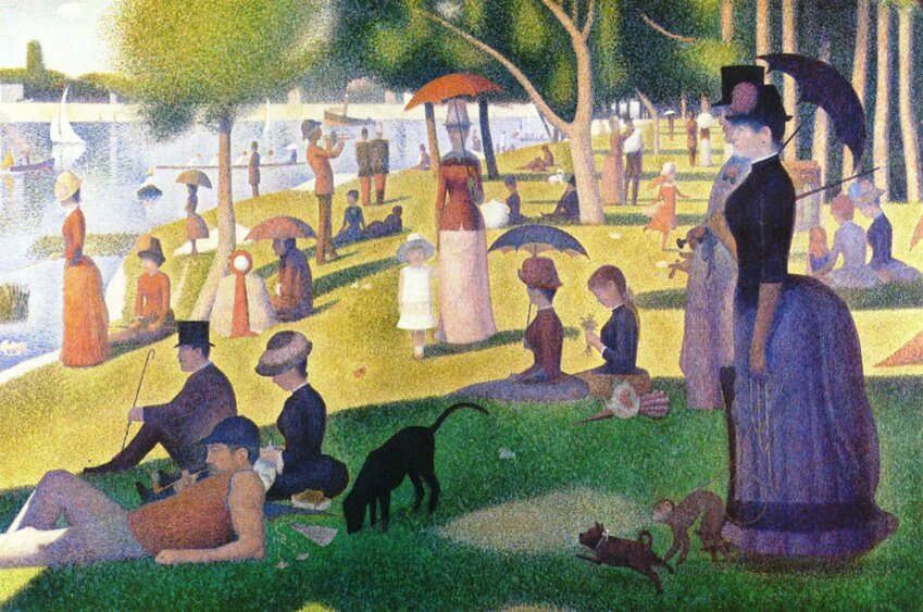 Celebrating plein air painting. Pictured is &quot;Sunday Afternoon on the Island of Grande-Jatte&quot; by Georges Seurat (1884-1886)...