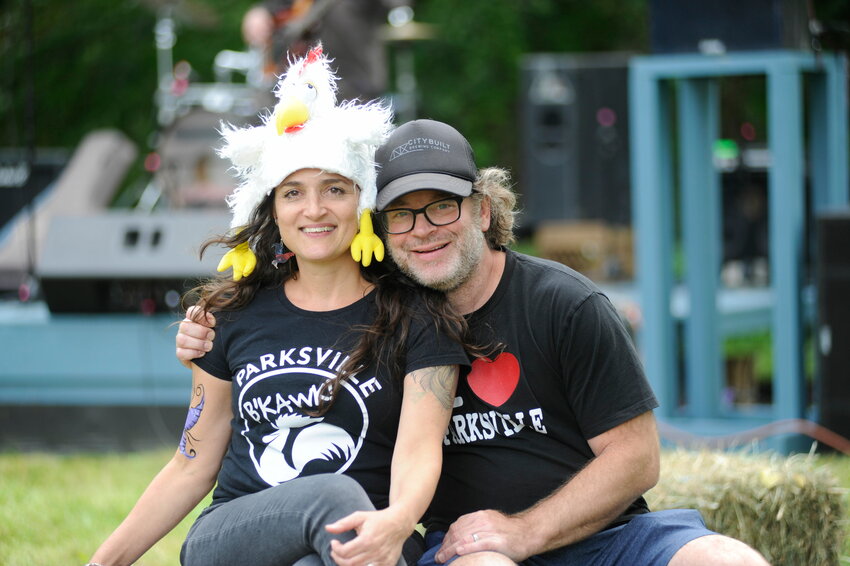 Home to roost. Event organizers Adrian and Todd Perlmutter of Parksville, NY.....