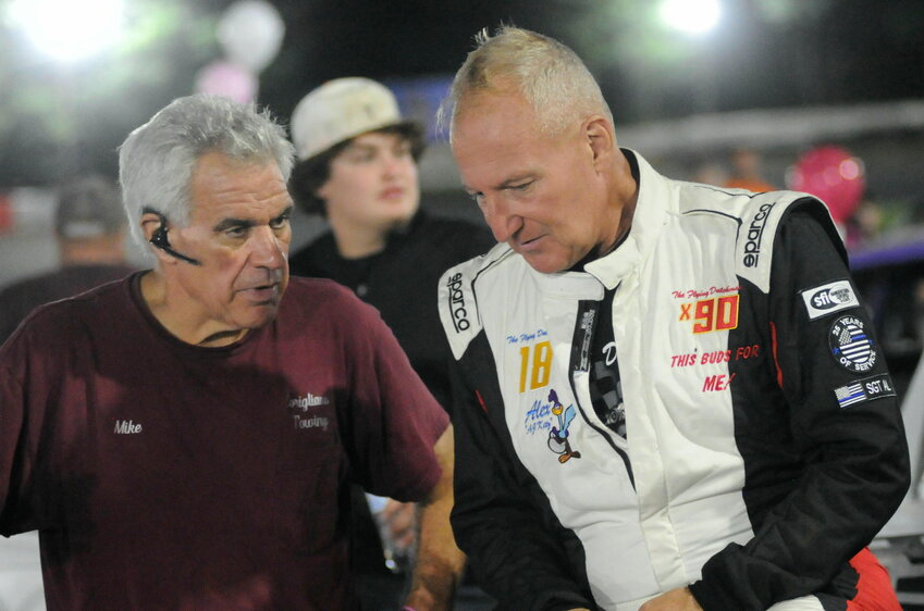 ACOT stock car driver AJ Kitz (pictured on the right) delighted racing fans with his vintage Flying Dutchman...