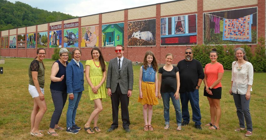 A past Great Wall of Honesdale and the artists who contributed to it. Time's almost up to submit work for the Great Wall in 2024.