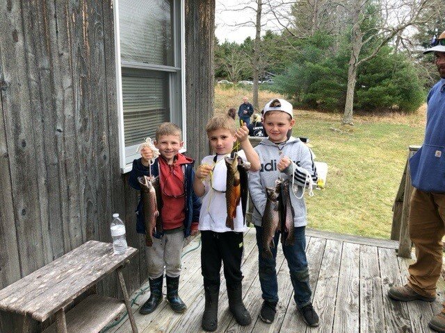 The annual Commissioners Fishing Derby is back for the 26th year on April 20 from 8 a.m. to 12 noon at Lily Pond on Schocopee Road. Pictured are young anglers Dylan DeFebo, Landon DeFebo and Liam Payne.