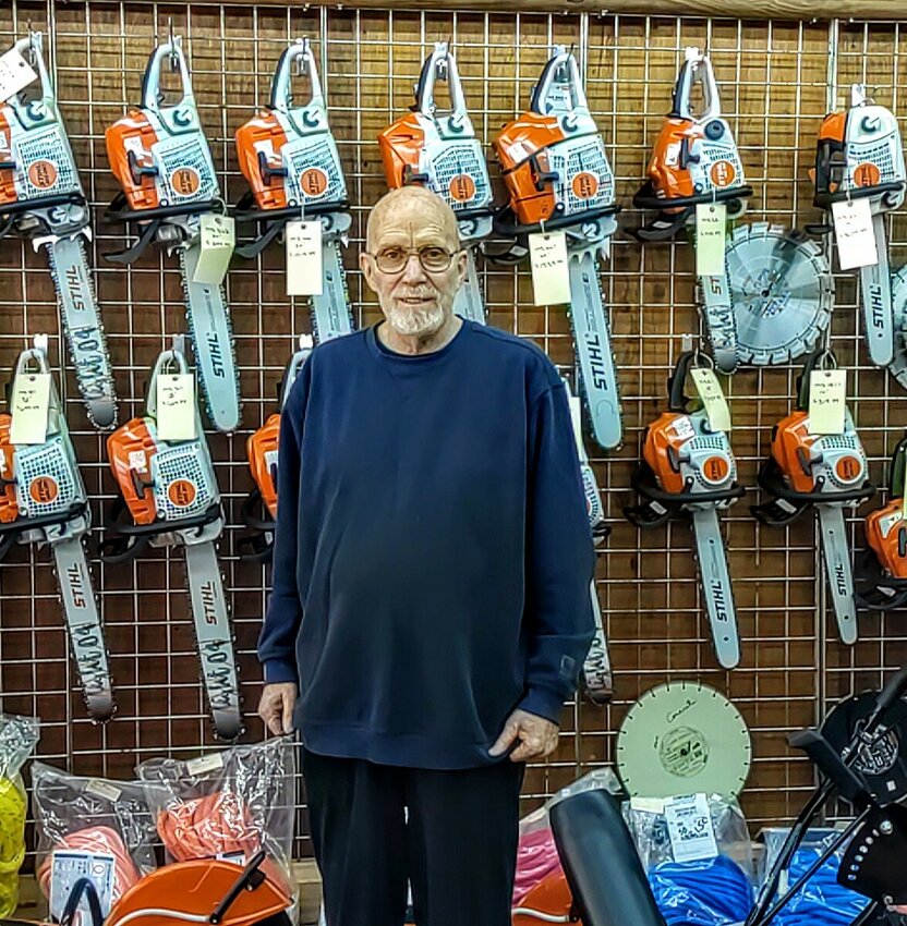 John H. Eschenberg, Inc. in Callicoon, NY, sells chainsaws and much more. Pictured is owner Dennis Eschenberg.