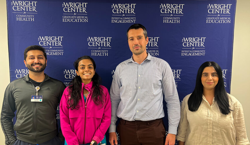 Scholarly researchers at The Wright Center for Graduate Medical Education received a certificate of merit from the American College of Physicians for an abstract one of the authors presented at ACP&rsquo;s Internal Medicine Meeting in Boston, MA. Pictured are the authors: Dr. Ali Shah, left; Dr. Lehka Yadukumar; Dr. Milos Babic; and Dr. Maimona Chaudhary. The doctors wrote a case report on a 25-year-old patient with a rare cancer.....