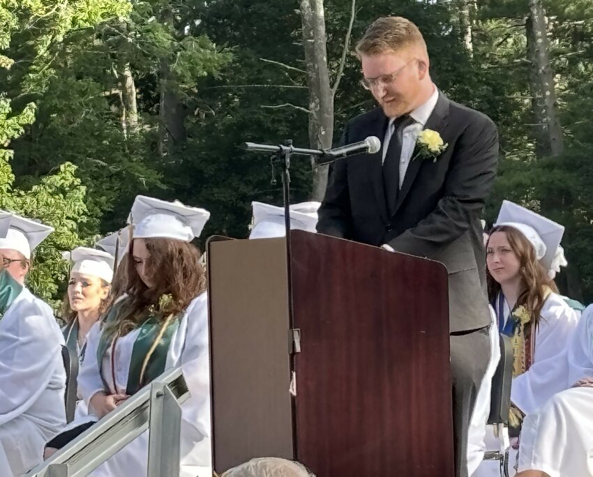 Dr. Benjamin Steimle, a member of Eldred's Class of 2009, returned to give the school's commencement address on June 28.