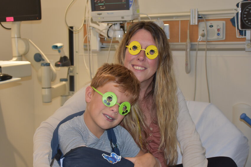 Recent pediatric patients at Wayne Memorial Hospital braved their way through surgery with a little help from Jared Boxes. In September, Cason Mack and his mom Shalene Mack donned some silly glasses to brighten their day a bit.