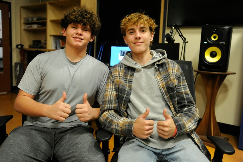 Sophomores Lucas Porter, 15, and Maxwell Murphy, 16, designed the Weight Room project.