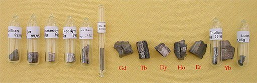 Assortment of lanthanoide group elements