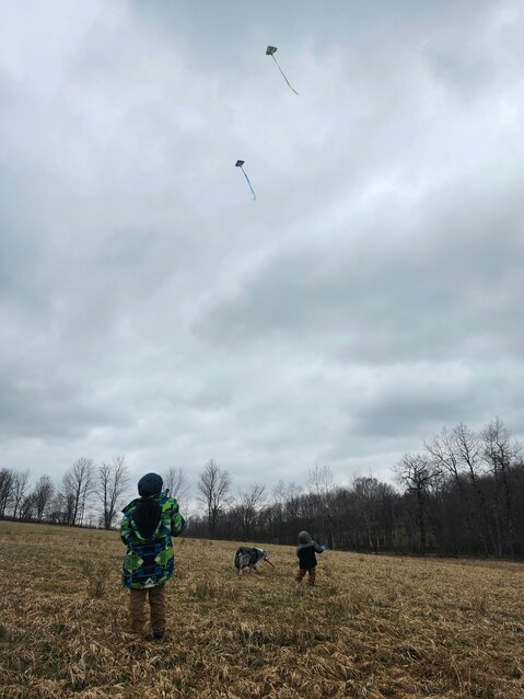 Rorick and Walker took to flying kites like a couple of ace pilots.