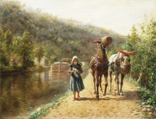 &quot;On the Towpath,&quot; by E.L. Henry, a painting depicting a girl hoggee on the D&amp;H Canal, was part of the inspiration for The Delaware Company's Kate Project.