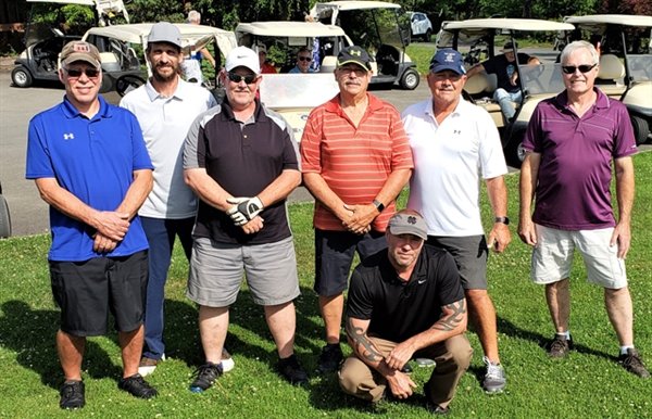 Several members of the Swan Lake Golf &amp; Country Club Wednesday Night Men's league include, front row, Josh Hinkley, back row left to right, Dave Hoskings, Paul Alden, Rob Esposito, Dave Kuebler, Bill Orr and Roy O'Mara.