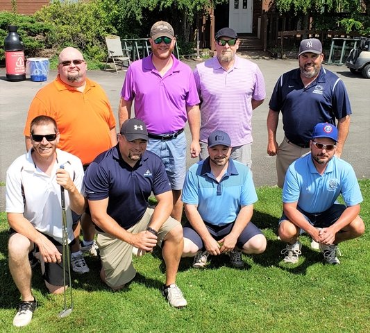 Several members of the Swan Lake Golf &amp; Country Club Tuesday Night Men's league. Front row left to right, Tom Ditmar, Kevin Clifford, Walter Herzog and Kurt Scheibe. Back row, left to right, Adam Bradley, Pat Donovan, John Rusin and Rick Ellison.