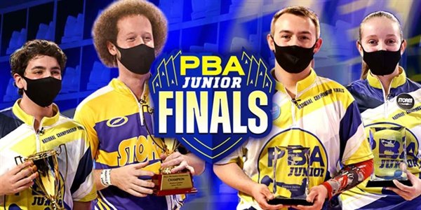 Champions of the PBA National and Junior National Championships bowled last Sunday at the Bowlero Jupiter at Jupiter, Fla, from the left, Nate Purches and Kyle Troup (Pro-Jr. Doubles Champions) and Spencer Robarge and Julian Martin (Boys &amp; Girls Jr.) National Champions.