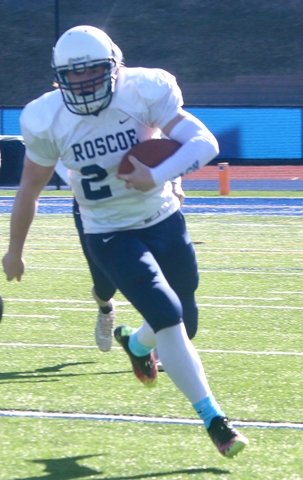 Roscoe's Aaron Steele (pictured in their game against Sullivan West earlier this month) led his team in rushing on Friday, with 86 yards on the ground. His 63-yard TD run gave Roscoe the lead late in the fourth quarter.