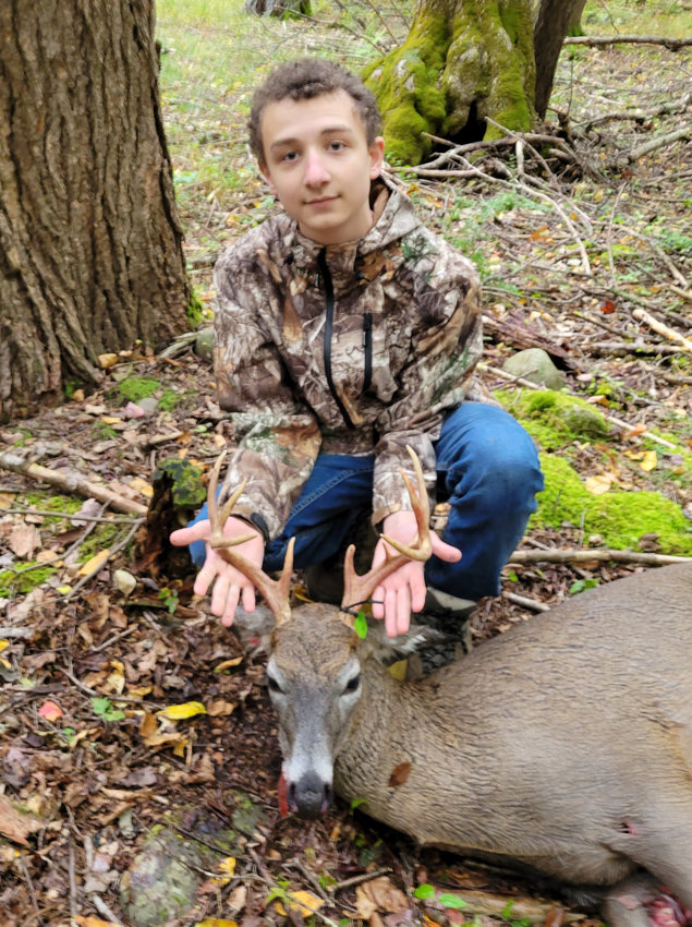 Jacob Schulte from the town of Neversink harvested a 9-pointer that weighed 120 pounds. Jacob was hunting with his dad when he found the 161.5 point buck.