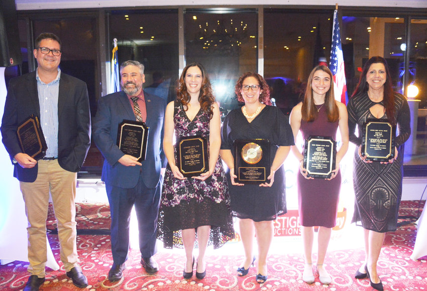 2021 Pride Award recipients, from left, Franklin Trapp, Matt Sush, Dawn Ciorciari,  Michele Babcock (Managing Partner of Jacobowitz and Gubits, LLP), Samantha Dorn and Marie Smith. Not pictured are Township Award recipients, the Bethel Business Association.