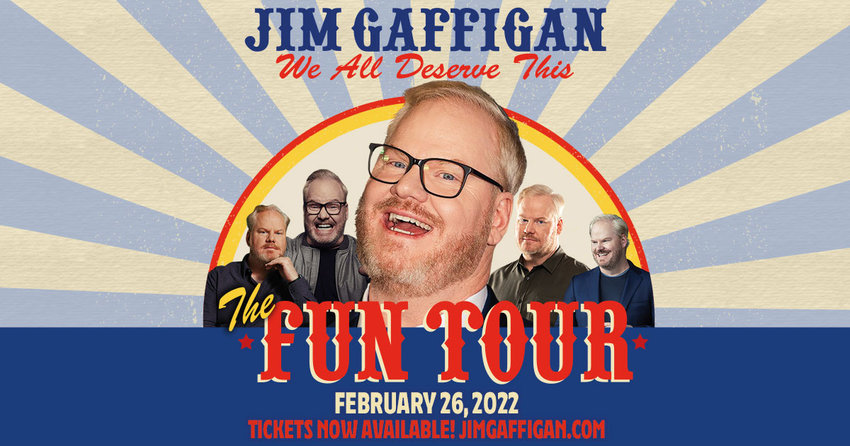 Jim Gaffigan is coming back to Poughkeepsie on Saturday, February 26, 2022 for his We All Deserve This Fun Tour.