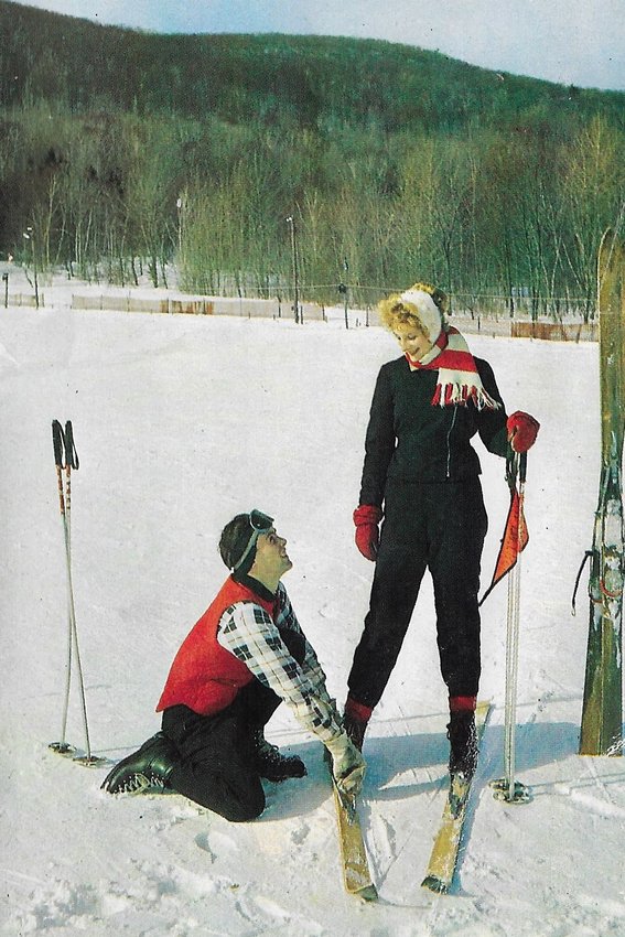 An early 1960s photo advertising the ski hill at the Columbia Hotel in Hurleyville.