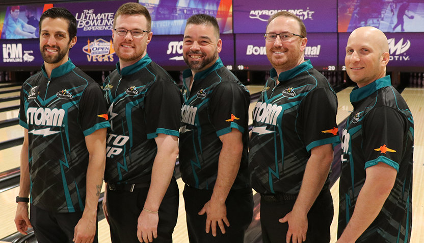 The Mento Produce team from Baldwinsville, NY have broken the longest standing scoring record at the USBC Open Championships by posting a 10,444 Team All-Events at the South Bowling Plaza in Las Vegas. Team members are Derek Magno, Brett Cunningham, Steve Meyer, Anthony Pepe and Joseph Conti, Jr.