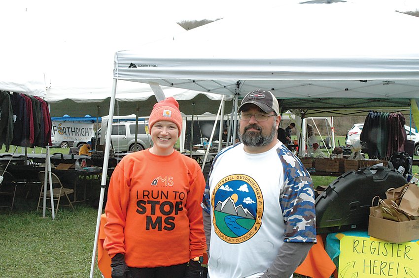 At right, Catskill Outdoorsman owner Ryan Terracciano and his team assisted in hosting the first annual 3D Archery Fundraiser at Halloran Farms on May 7 to raise awareness and funds for MS Run the US relay runner Kelly Irving.