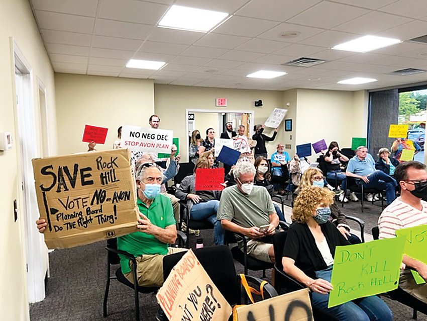Concerned residents of Rock Hill showed their opposition to the Avon Commercial Park project at Wednesday&rsquo;s Thompson Planning Board meeting.