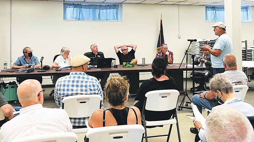 Narrowsburg residents debated the need for a town-wide parking study prior to the Town Board ultimately voting against holding one during their June 14 meeting. Ned Lang is shown above addressing the board.