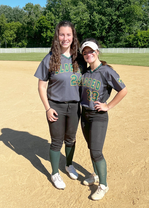 Eldred&rsquo;s inimitable duo, Lily Gonzalez, left and Dana Donnelly still have those captivating smiles and their unshakeable love of the game even after their regional defeat to Deposit/Hancock. Their softball life continues this summer with Pro Prospects U18 Phantoms, yet another winning enterprise strongly benefiting from these two winning players.