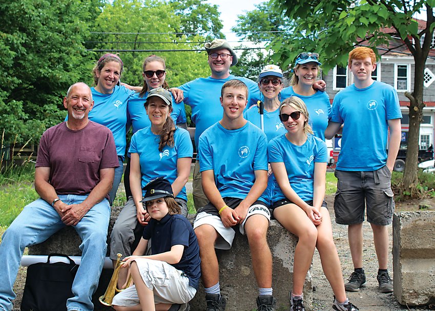 Sullivan Renaissance volunteers, along with Town of Liberty Supervisor Frank DeMayo (front left), surveyed all the progress volunteers made that day to cleanup Creekside Park on Wednesday, June 29.
