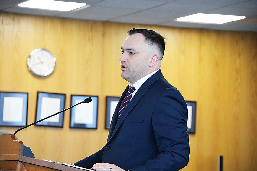 Health and Human Services Commissioner John Liddle, pictured at a meeting of the County Legislature in May, spoke on Thursday about several topics, including the opioid crisis and Monkeypox.