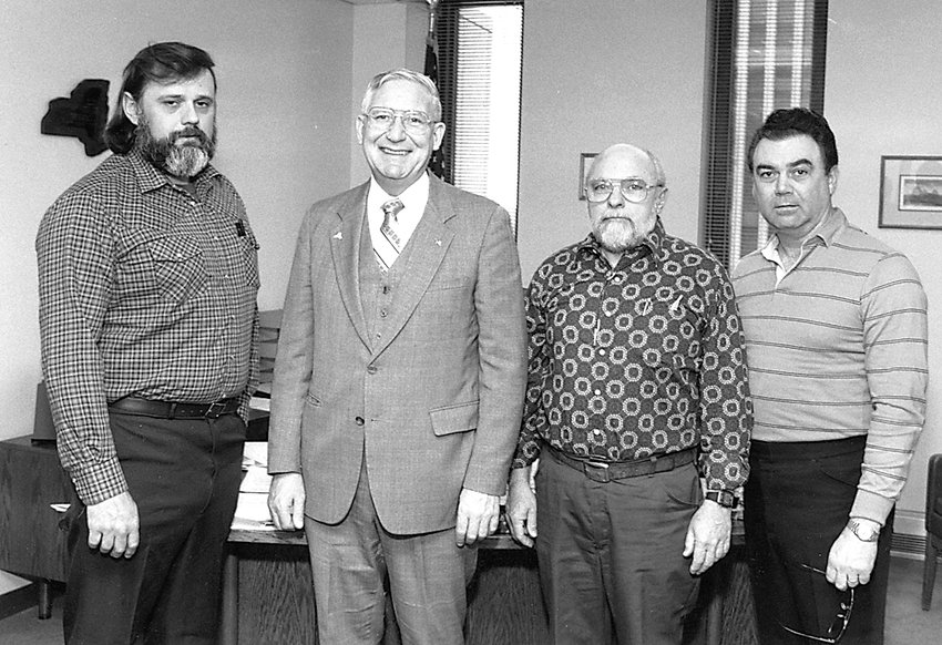 Sportsmen identified:    Thanks to our sharp-eyed readers for helping to identify all the gentlemen pictured in this photo from 1992. From the left are outdoorsman and guide Bill Fraser, New York State Senator Charles Cook (R-40 Delhi), Klendin Kirby of Yulan, and Jack Danchak, then-president of the Federation of Sportsmen Clubs of Sullivan County. The late Mr. Kirby was once a director of the Beaver Brook Rod and Gun Club, a member of the Ridge Runners Hunting Club, and a Town of Highland councilman, among other community organizations.