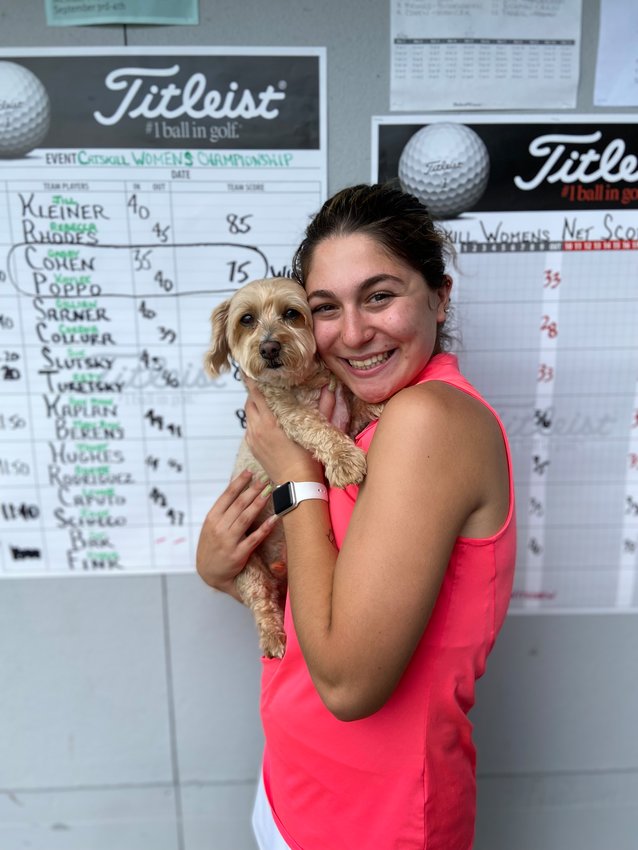 Gabby Cohen is all smiles after she and Kaylee Poppo won the Catskill Women&rsquo;s Championship earlier this month at the Villa.