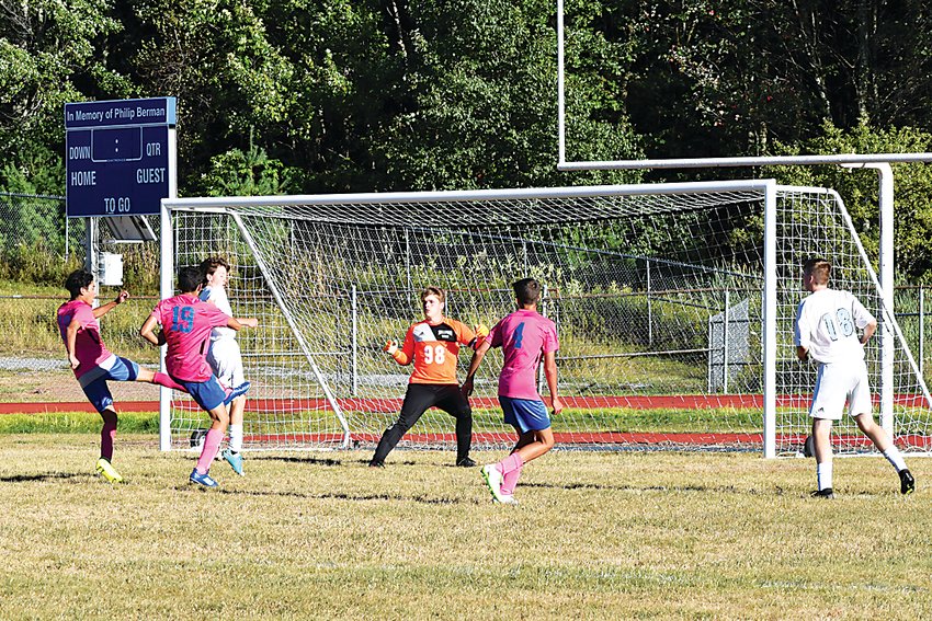 Outnumbered three to two, Sullivan West&rsquo;s defenders were able to deflect the shot and keep the ball away from the net.