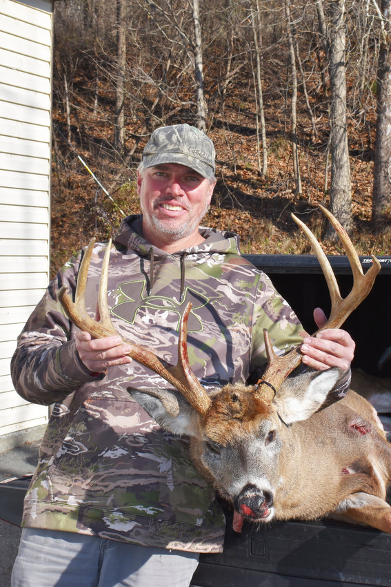 Dave Cross of Liberty won the 49th Annual Sullivan County Democrat Big Buck Contest with this massive 8-pointer he harvested in the Town of Rockland. The buck scored 80.5. The big buck had a left beam of 23 inches, right beam of 25 and a 24.5-inch outside spread. Dave said he took the buck at 60 yards with a 30.06. &ldquo;I was in the right place at the right time,&rdquo; Dave said.