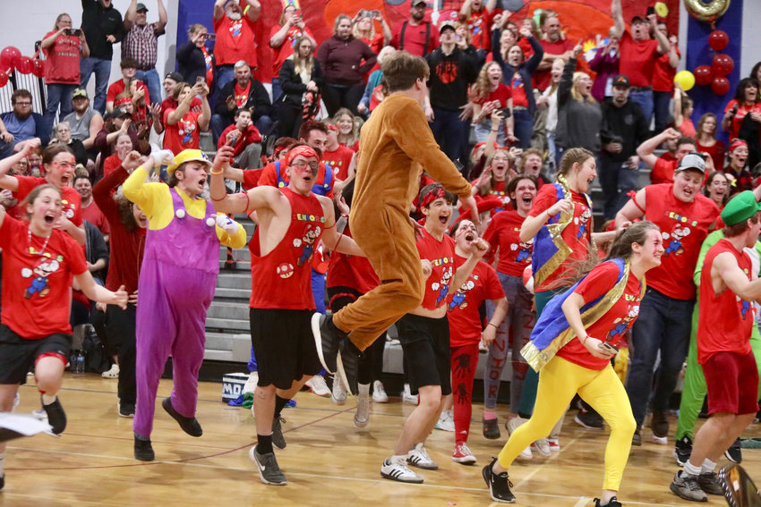 Sullivan West seniors celebrate their win of this year&rsquo;s Color Wars. It was a back-to-back victory as they prevailed a year ago.