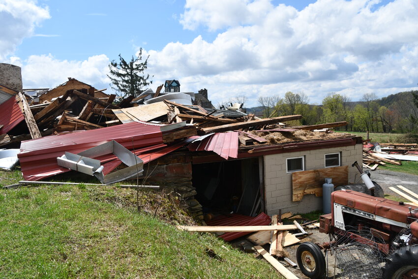This was the scene at Norris and Catherine Chumley&rsquo;s property following the April 22 tornado.