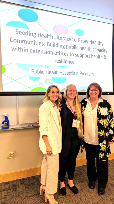 Meaghan Mullally-Gorr, Director of Health and Wellness at Sullivan 180, Cheyanna Frost, Program Manager for Public Workforce Development at Cornell University, and Deborah Worden, Executive Director of Action Toward Independence at the National Health Outreach and Engagement Conference in Ithaca, NY.