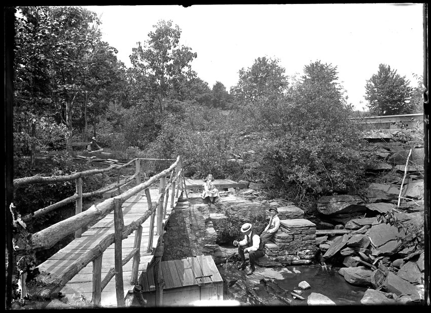 The &lsquo;cure&rsquo; at the springs:      Glass plate negatives in a collection at the Sullivan County Historical Society&rsquo;s archives in Hurleyville have contained mostly unlabeled images. (See other photo for closeup.) We cannot say for certain if this image is of the local springs, or another mineral spring in the state, but that&rsquo;s part of the mystery that makes it an intriguing image to study. In 1916, the mineral springs site located in the hamlet of White Sulphur Springs was reviewed by Dr. Felix van Oefele of New York City who suggested that the owner at the time, Mrs. Ada Maffett, might develop it as a health resort.