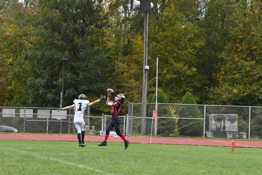 Braedon Scott received a touchdown pass in the third quarter as Tri-Valley extended their lead.