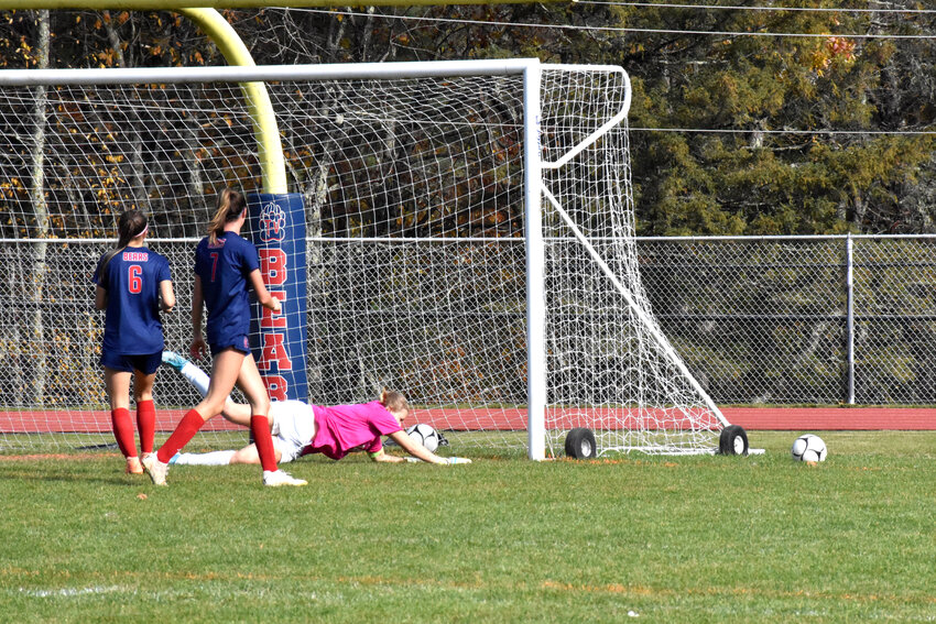 Kaytlyn Ingrassia finds the back of the net to open up the scoring in the Class C semifinal game.